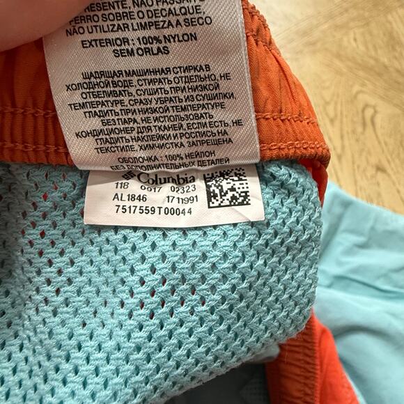 Columbia Color block Shorts Teal Orange XL - Picture 6 of 6